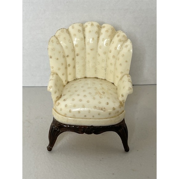 Renwal Other - Vintage Renwal Dollhouse CREAM  Living Room Arm Chair Furniture